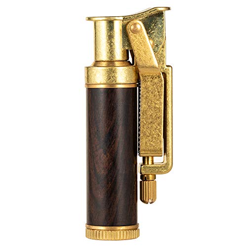 old fashioned lighter - YUSUD Vintage Trench Lighter, Antique Flint Lighter Fluid Refillable, Cool Pipe Lighters Windproof, Unique Birthday Gifts for Men (Gold)