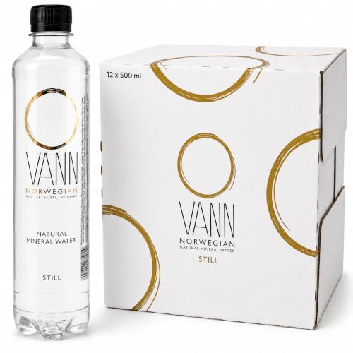 VANN Natural Mineral Water - 500ml Bottles (Pack of 12) Norwegian Mineral Water
