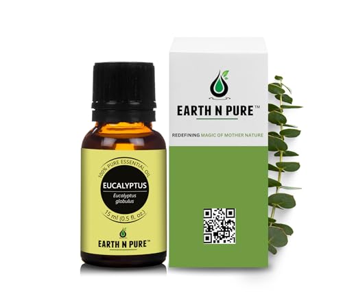 Image of Earth N Pure Eucalyptus Essential Oil (Nilgiri Oil) Undiluted, Natural, Therapeutic Grade 15 ml