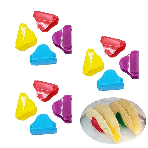 12 Pack Taco Holder,Taco Rack,Colorful Taco Stands,Soft or Hard Taco Shell Holder,Street Taco Rack,Taco Tray Plates,BPA Free,PP Health Material Dishwasher Microwave Safe,Perfect for Taco Tuesday