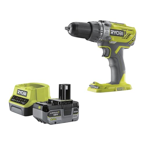 RYOBI 18V Taladro atornillador con Kit de brocas y batería incluido