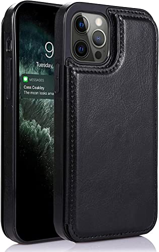 Étui en cuir iPhone 14 Pro Max luxueux avec porte-carte élégant