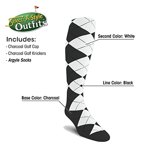 Mens Select A Style Charcoal Outfit with Matching Golf Cap and Selected Argyle Socks3