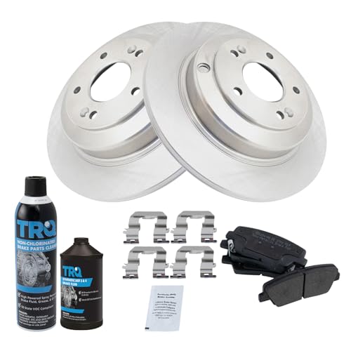 Image of TRQ Rear Brake Pad & Rotor Kit, with Chemical Kit Semi-Metallic Compatible with 2010-2014 Hyundai Genesis Coupe