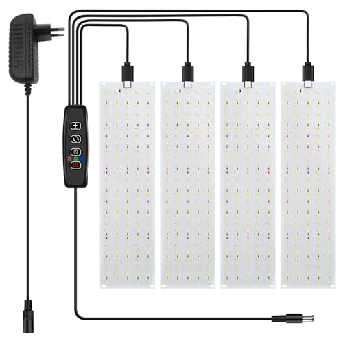 Pflanzenlampe LED Vollspektrum, 4 Stück Grow Light mit 540 LEDs u...