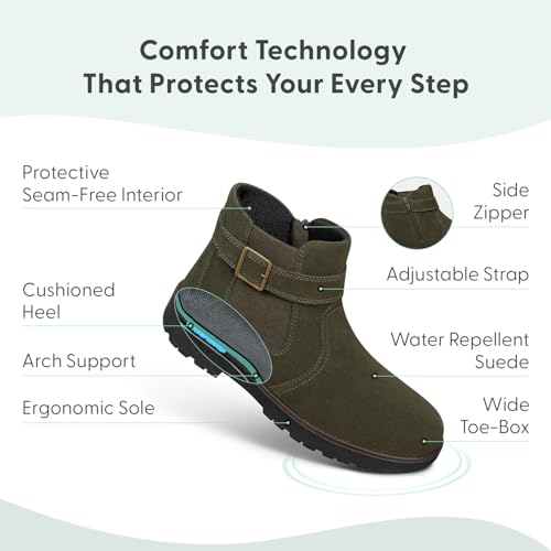 Orthofeet Women's Orthopedic Scarlett Slip-On Shoes with Zipper Closure3