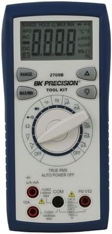 BK Precision 2709B Auto-Ranging, True RMS Digital Multimeter, 10 Amp, 750VAC, 1000VDC, 66 Megaohms, 66 Millifarads, 66 MHz