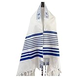 JDPRO LAND Tallit Prayer Shawl 70 x 51 Inch Royal Blue Talis Gadol Tzitzit For Gift