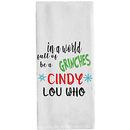 FaceYee in a World Full of Grinches Hand Bathroom Towels Dish Towels Washcloths Funny Christmas Decoratives 14x 30 Inch(35x75cm) Color:a World Full of Grinches