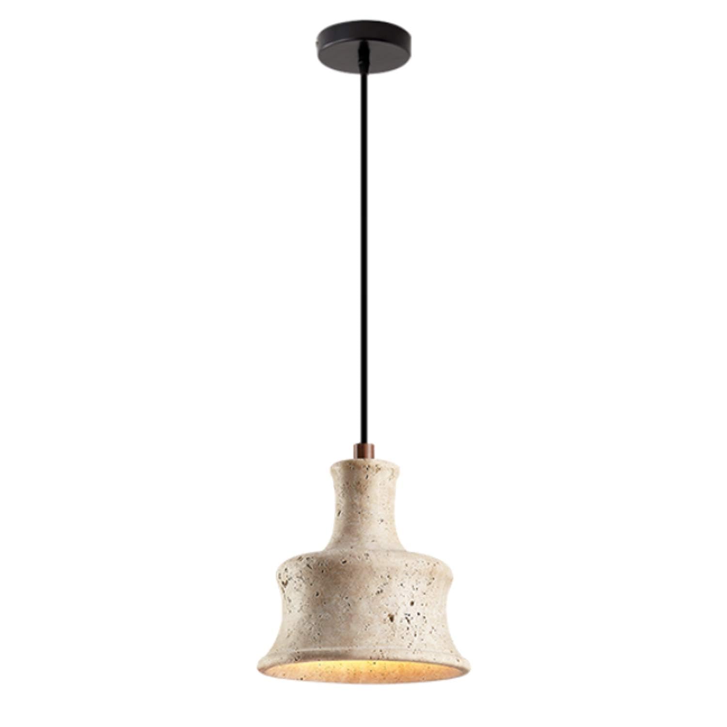 USMJQVZ Nordic Natural Yellow Travertine Pendant Light Wabi-sabi Stone Hanging Light Fixture Chandelier Retro Ceiling Lamp For Bedroom Bedside Study Dining Table
