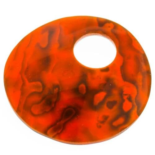 60mm Lusterous Orange New Zealand Paua Abalone Shell Bead, 2 5/16