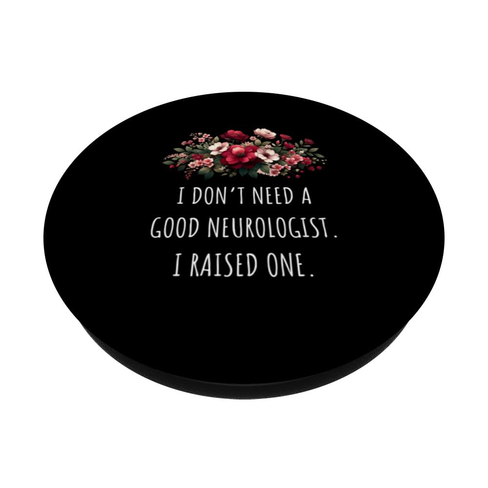 Funny Neurologist Mom Design, Mom Of Neurologist PopSockets Swappable PopGrip, Black - Image 2