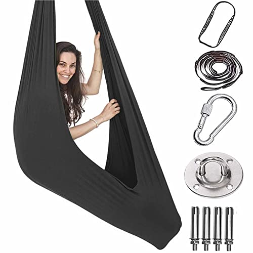 ZCXBHD Kinder Hängematte Therapeutische Schaukel Kuschel-Hängematte Sensorischer Hammock für Autismus ADHS Und Sensorische Integration (Color : Black, Size : 150x280cm/59x110in) Cover
