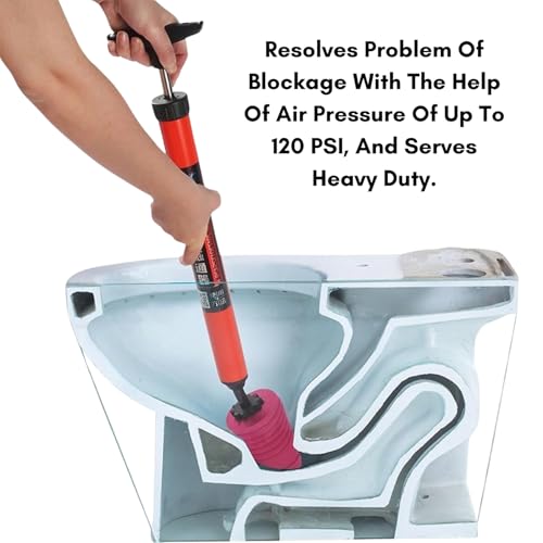 Image of High Pressure Turbo Flush Drain Cleaning Tool With Pipe Cleaner Powder, Bathroom Kitchen Tub Plumbing Cleaning Tool, Drainage Block Remover Pump, Drain Strainers