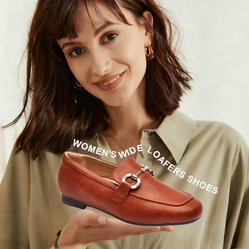 Image of DeYashopin Womens Loafers Shoes Fashion Low Heel Slip on Shoes Comfortable Driving Flats