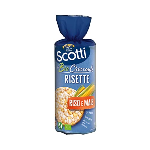 Riso Scotti - Risette Riso e Mais - Gallette di Riso e Mais Senza Glutine Bio, Alimento Biologico per la Colazione - 150 gr