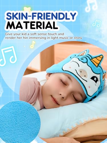 Image of Kids Headphones Headband Wireless, Bluetooth Headband Child Headphones with Thin Speakers & Wired Playback 3.5 MM Jack for Home /School /Travel /Airplane /Phone /Tablet