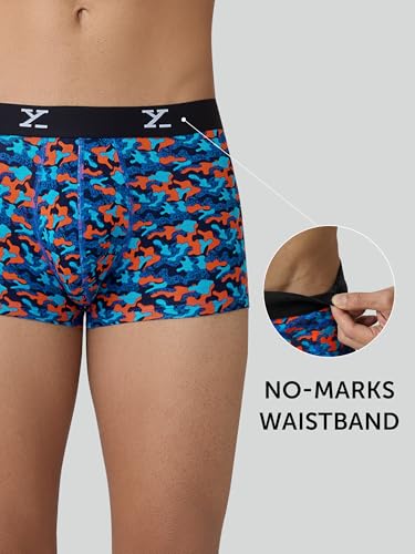 Image of XYXX Men's CloudSoft Modal Printed Trunks| Snug Fit, 4-Way Stretch & No-Marks Waistband Underwear for Man