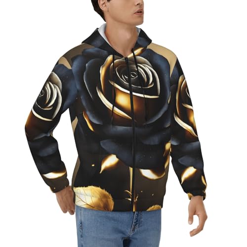 Sweat à capuche fleurs noires et dorées pour vos sorties