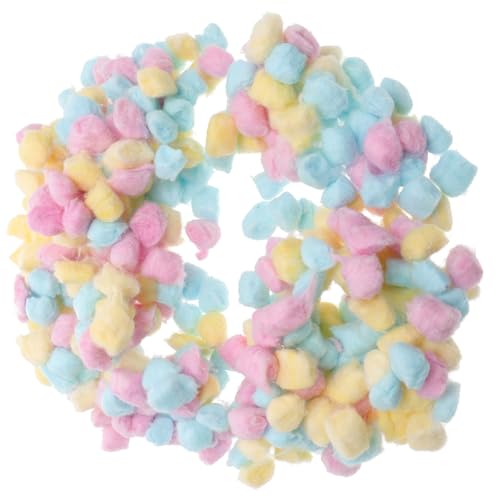 Mikikit 1 Packung Wattebällchen Bunt Kleine Weiche Wattebällchen zur Gesichtsreinigung und Abschminken für Babys und Kosmetik