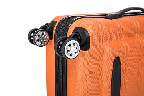Image of Rockland Melbourne Hardside 2 Piece Expandable Spinner Wheel Luggage Set, Carry-On 20 inch and Tote 14 inch, Orange