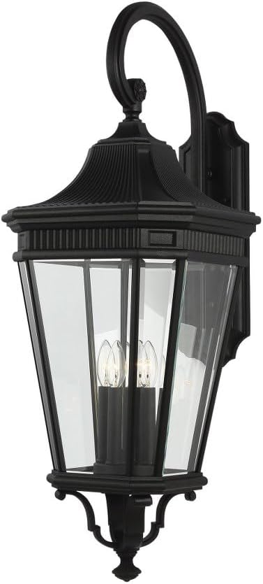 Generation Lighting OL5405BK Cotswold Lane Outdoor Wall Lantern Aluminum Approved for Wet Locations in Traditional Style-13.63 Inch Wi, 1-Light, cETL Listed, Safety Rated for Wet Locations