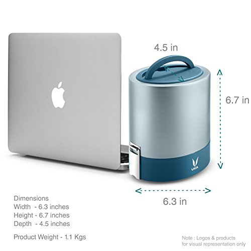 Image of VAYA TYFFYN 1000ml Insulated Lunch Box for Office Men with 3 Stainless Steel Containers and VAYA Tydbyt 650ml Kids Lunch Box with 3 Compartments, Leakproof Bento Style, Blue Combo