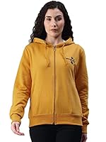 ADBUCKS Womens Cotton Hooded Sweatshirt Mustard