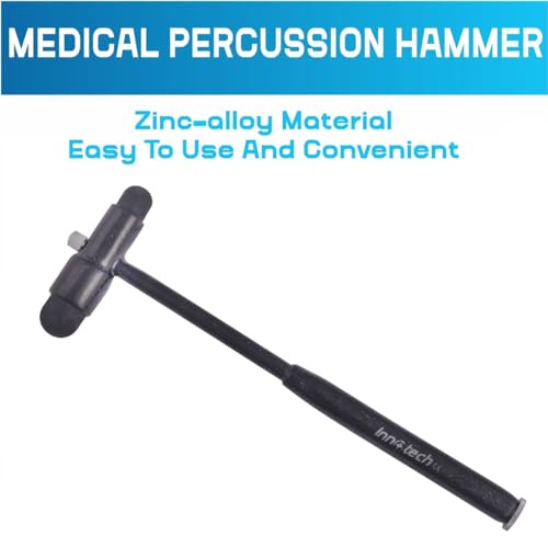 Innotech Neurologischer Reflexhammer nach Buck mit Pinsel und Nadel für Hautreflexe und Oberflächenreaktionen (Schwarz)