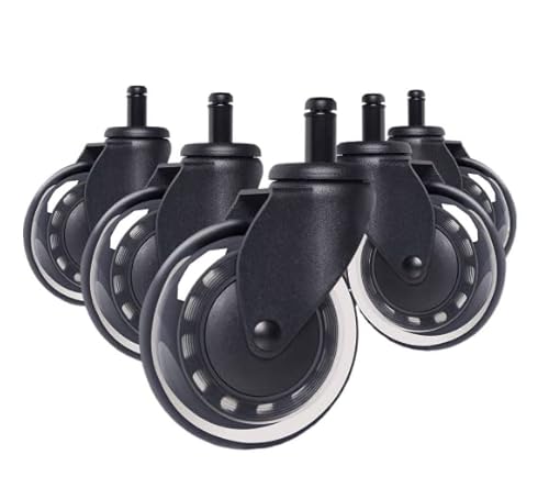 Office Chair Caster Wheels (3In,Set Of 5),Universal Fit For Most Chairs,Applicable For Tile, Hardwood Floors And Carpets, Not Compatible With Ikea (Transparent) #TOP22