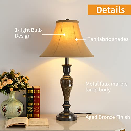 Smeike 3 Pack Lamp Sets (2 Table Lamps, 1 Floor Lamp), 3-Piece Vintage Style Table Lamp And Floor Lamp Set For Living Room Bedroom #TOP6