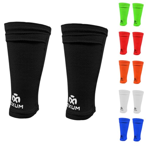 OXUM – Schienbeinschoner-Halter, Rutschfester Support für Kinder & Erwachsene – Schwarz, Größe S