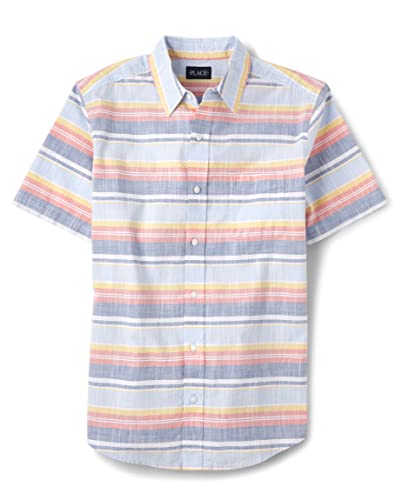 Image of The Children's Place boys Short Sleeve Button Up Shirt