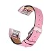 bayite Leather Band for Fitbit Charge 2, Pink with line, 5.5" - 7.1"