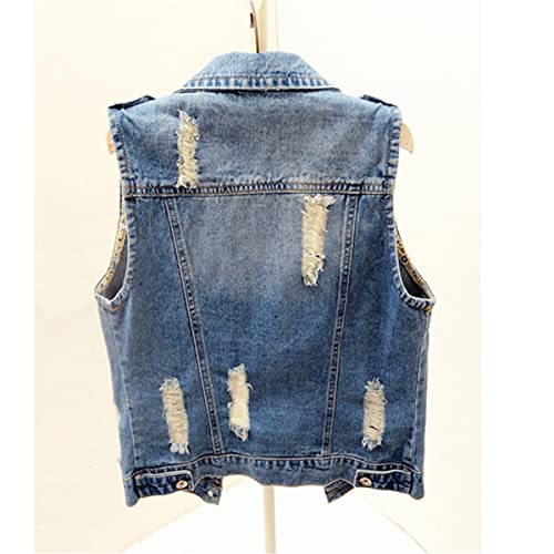 Veste en jean sans manches ajustée pour structurer la silhouette L