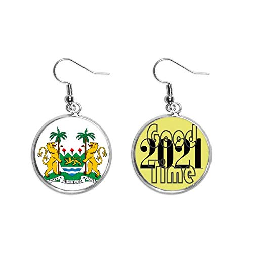 Pendientes de Sierra Leona un regalo con emblema de África y amuleto de buena suerte