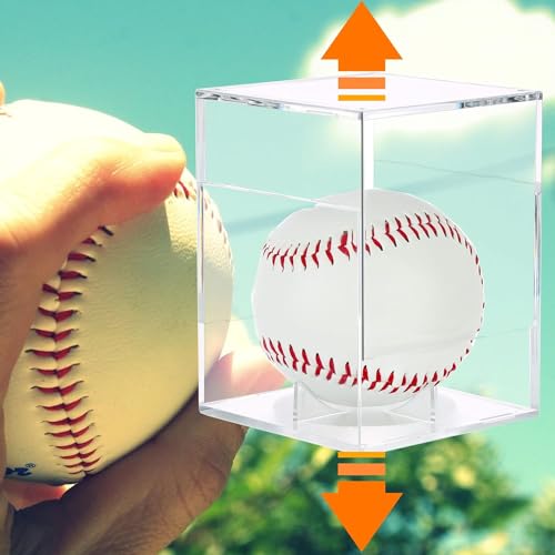 4 Pack Baseball Display Case with UV Protected,Acrylic Clear Baseball Boxes | Baseball Box with UV Protected,Acrylic Baseball Boxes,Cube Baseball Memorabilia Display Case,Autograph Baseball Display Case - image 5