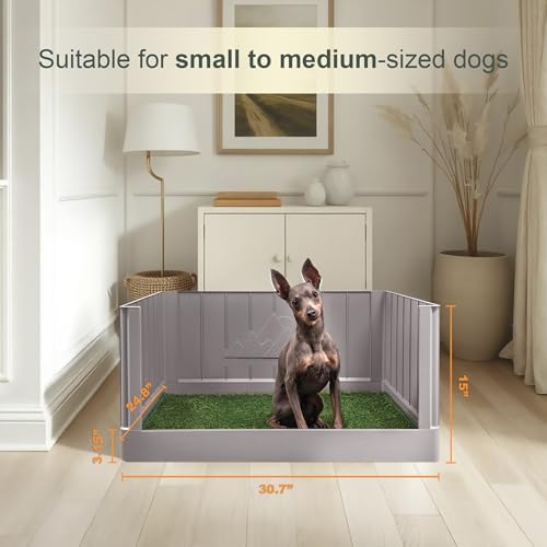 Pup en Suite Potty - Dog Toilet/Pee Pad Tray with Four Walls + Turf Patch - Indoor Potty Tray for Potty Training & Lazy Days - Easy to Build Pee Pad Holder Dog Litter Box Indoor - Image 5