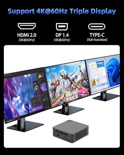 Mini PC, AMD Ryzen 5 3500U (Beats N150/3300U/3200U), 16GB RAM 512GB SSD, Windows 11 Desktop Computers Home Office Business Students, USB-C, Triple 4K Display, HDMI, DP, WiFi, BT - Image 6