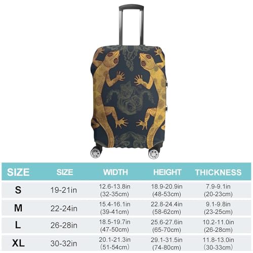 Gecko Lizards Luggage Cover for Suitcase Tsa Approved Stylish Suitcase Covers Washable Stretch Suitcase Protector Anti-Scratch Travel Baggage Covers for 19-32 Inch Luggage2