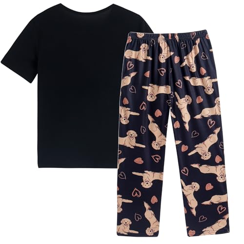 Vopmocld Kids Short Sleeve Long Pants Cartoon Cute 2PCS Sleepwear Casual Loungewear Unisex Child Size 6 Years to 14 Years2