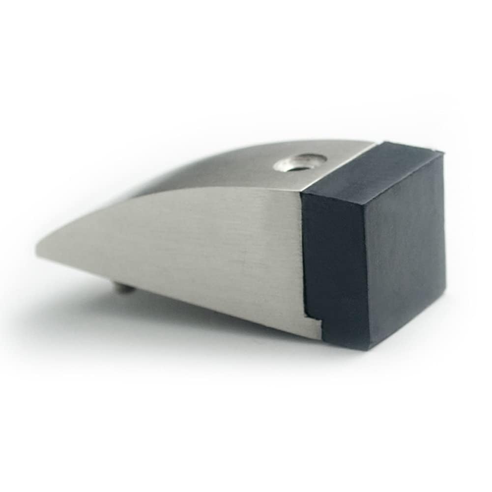 topes puertas Topes de puerta Tope de puerta anticolisión Topes de puerta invisibles for el hogar Protector de pared cuña de puertas de goma trapezoidal magnetico(Stainless steel)