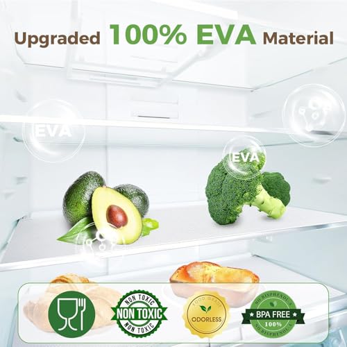 Image of JD FRESH 5 Meters EVA Food Grade Fridge Mats /Anti Slip Mat for Kitchen /Washable Shelf Liner Roll Sheet for Wardrobe /Cabinet /Dining Table /Drawer Mat Roll /Refrigerator Mats (Diamond Texture,Clear)