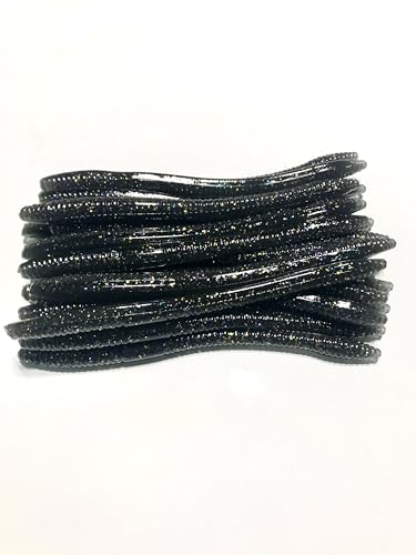 Softy Lure Drop Shot Finesse Worm Trick Worm Soft Plastic Worm Freshwater Saltwater Bass Fishing Lure (Smokin Shad)