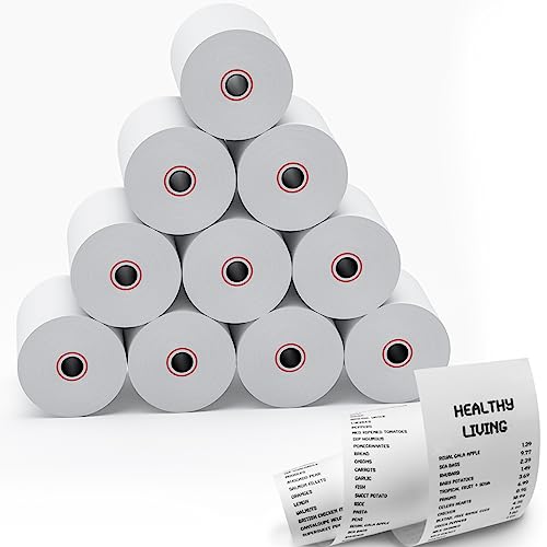 Mblabel Thermal Receipt Paper Rolls, 3-1/8 X 230Ft Thermal Paper, Pos Cash Register Paper Rolls (10 Rolls) #TOP25