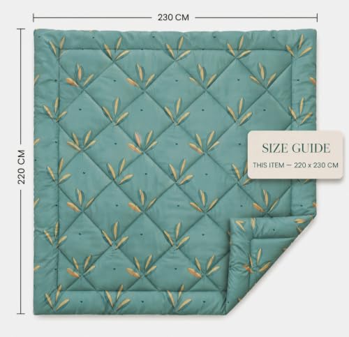 Image of HOMEKART 220 GSM Reversible Microfiber AC Comforter /Duvets for Mild Winter | All Season King Size 3 Layered Quilted Blanket for Double Bed (220 cm x 240 cm,Green