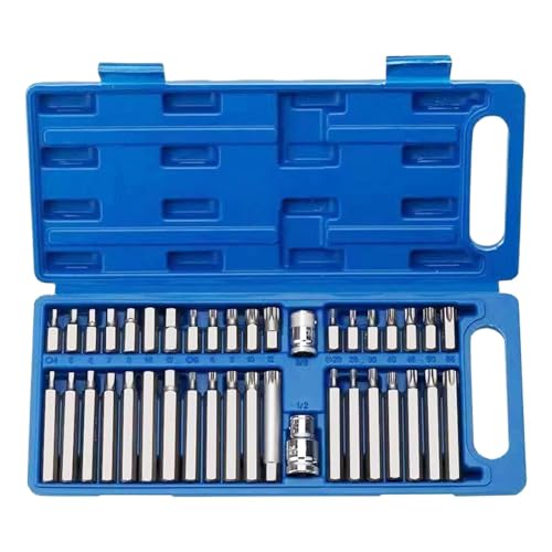 Lot de 40 douilles en acier à profil rainuré robuste avec carré 1/2" - 2
