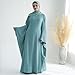 Women Muslim Abaya Dress 1Piece Bat Sleeve Islamic Maxi Robe Fashion Jilbab for Women Eid Kaftan Muslim Robe