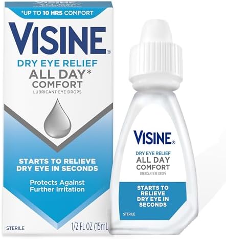 Visine Dry Eye Relief All Day Comfort Lubricant Eye Drops for Up ...