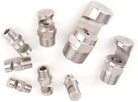 304 Stainless Steel K Type Wide Angle Fan Nozzle 1/4 Inch 5 Pcs Industrial Cooling Dust Removal Fire Sprinkler External Thread Spray Head 1/4 Wide Angle Fan Nozzle （hole Diameter 1.6mm）
